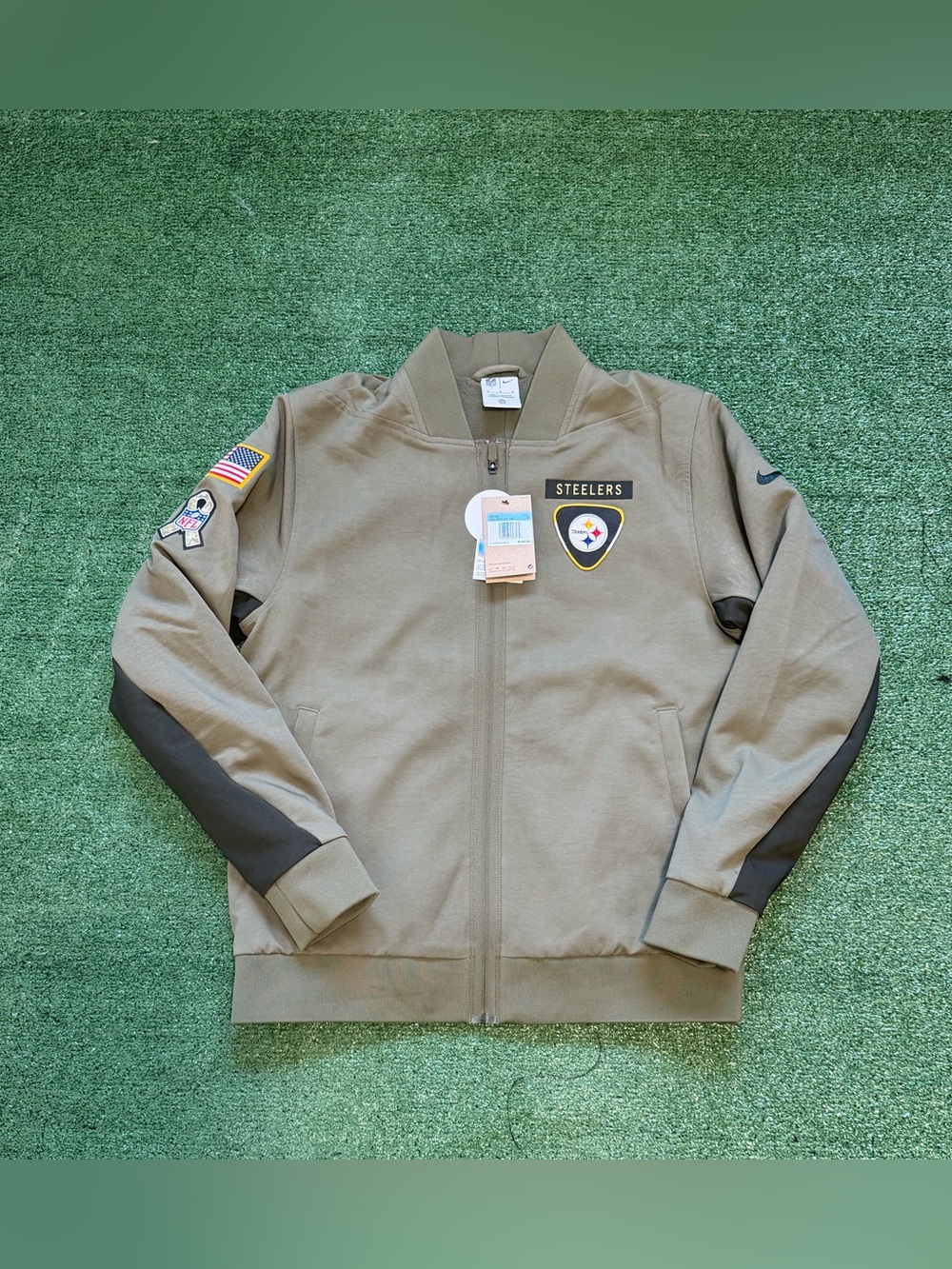 Pittsburgh Steelers Nike NFL Salute to Service Full Zip Bomber Jacket Mens Med